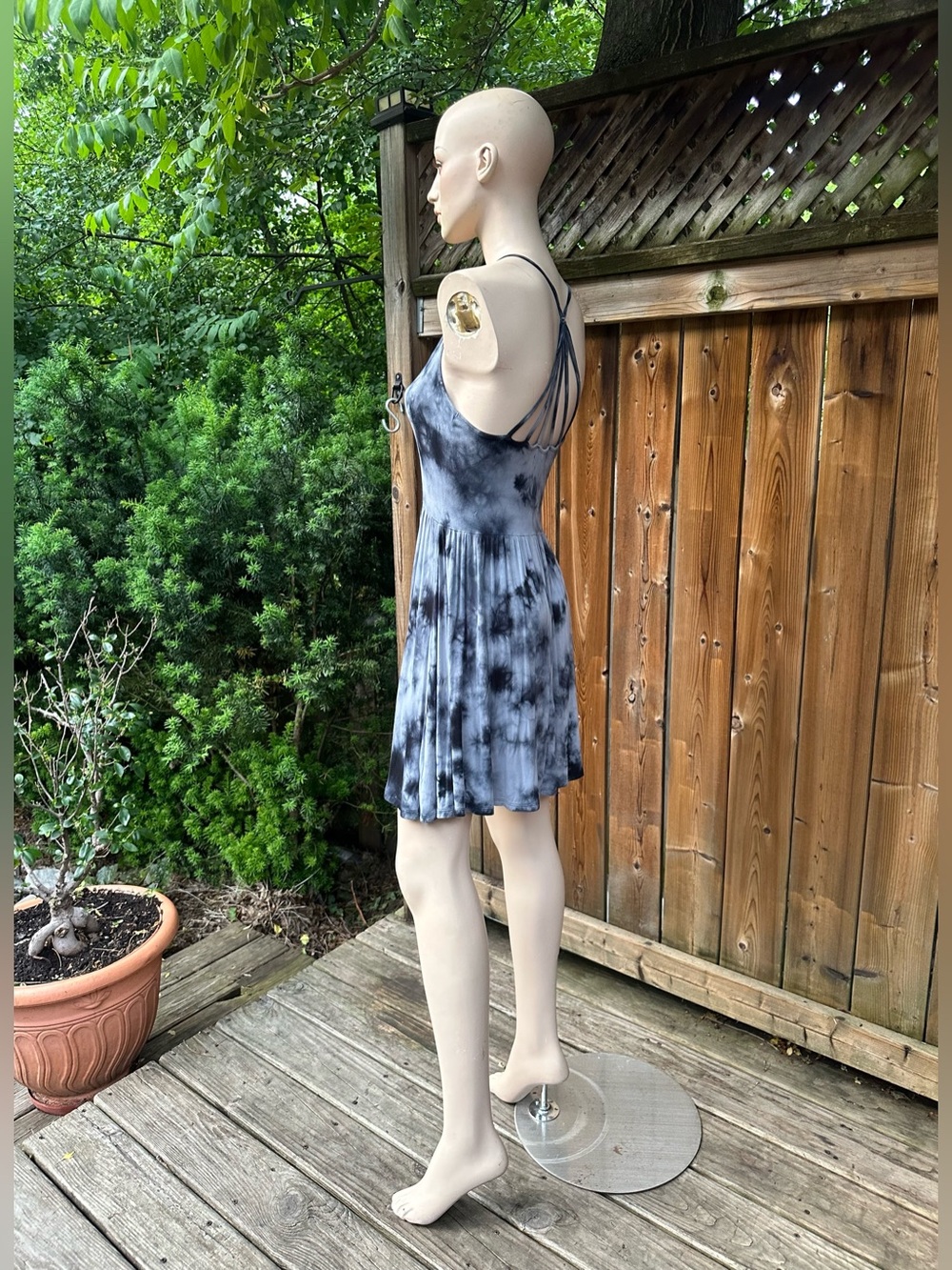 Moody Tie-Dye Strappy A-Line Skater Dress